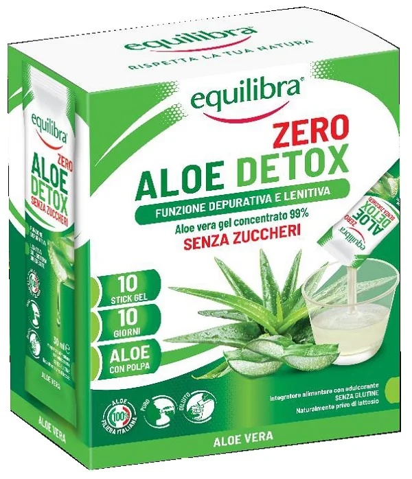 EQUILIBRA Equilibra Aloe Detox Zero 10 στικ Ανακούφιση για το πεπτικό σύστημα