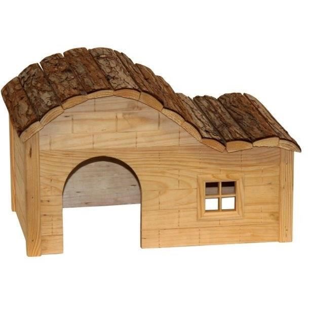 Nagerhaus mit geschwungenem Dach, natürliches Design, 40 x 25 x 25 cm - KERBL