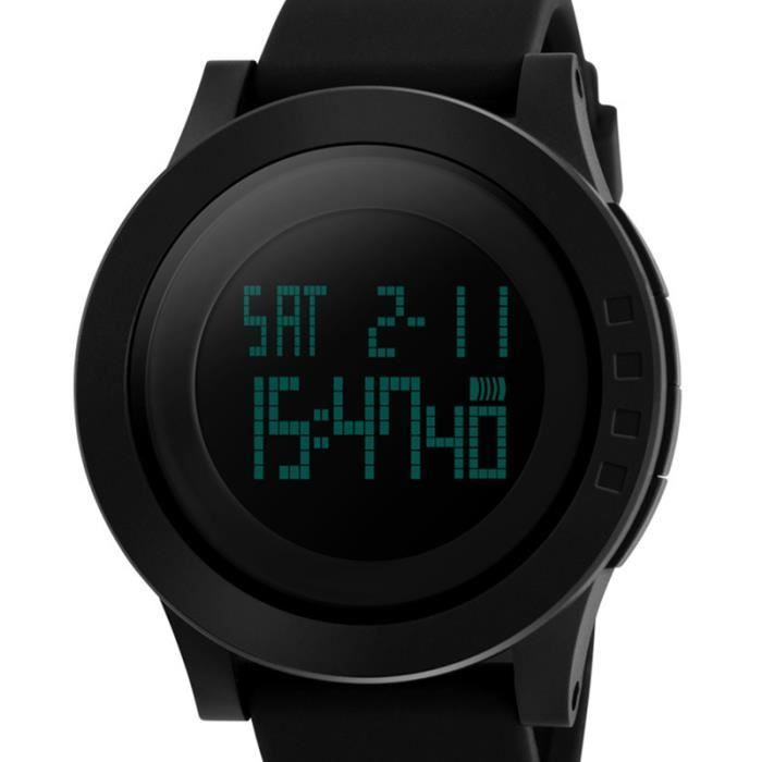 SHARPHY Montre Homme Sport de Marque Numérique Noir Grand Cadran