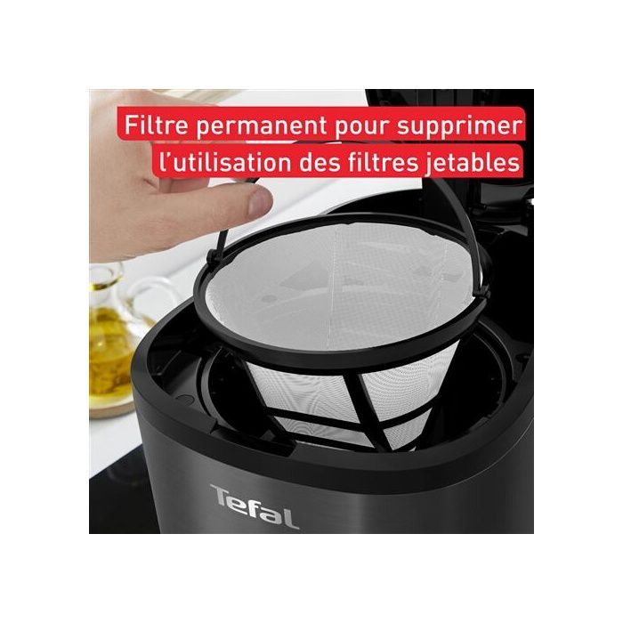 Cafetière filtre programmable - Tefal - Equinox CM520810 - 900 W - Noir - Café moulu