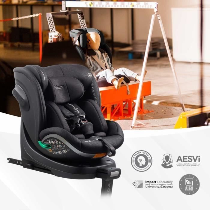 Bilbarnstol - BABYAUTO - SCUDDA GREY DOBBY - Från födseln till 12 år - 0-36 kg - I-Size - ISOFIX - 360° vridbar - ECE R129