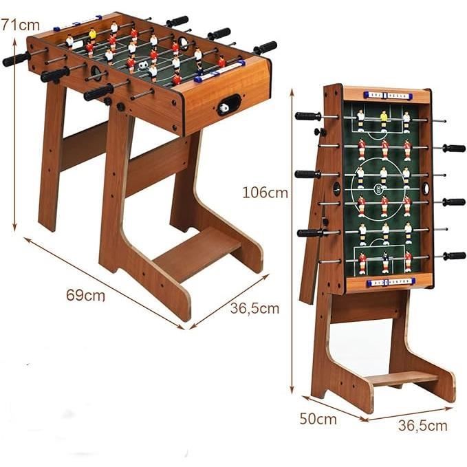 Mesa de futbolín plegable GOPLUS - Mesa de futbolín para interiores 69x36,5x71 cm - 18 figuras, 2 marcadores, 2 pelotas