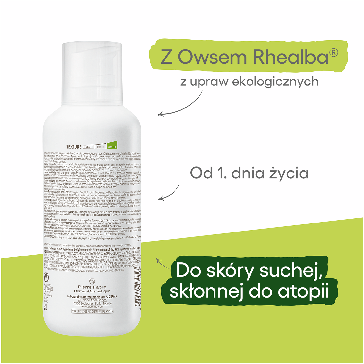 A-Derma moisturizing and softening body balm 400ml