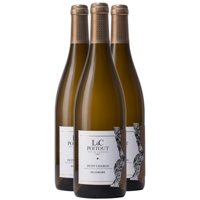 Domaine LC Poitout Petit Chablis Sycomore 2025 - Vino bianco di Borgogna (3x75cl)
