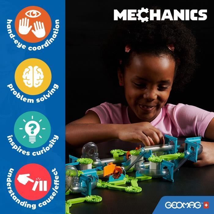 Knikkerbaan - GEOMAG - Mechanische zwaartekracht racebaan - 67 onderdelen - Magnetisch - Zwaartekracht - Gerecycled plastic