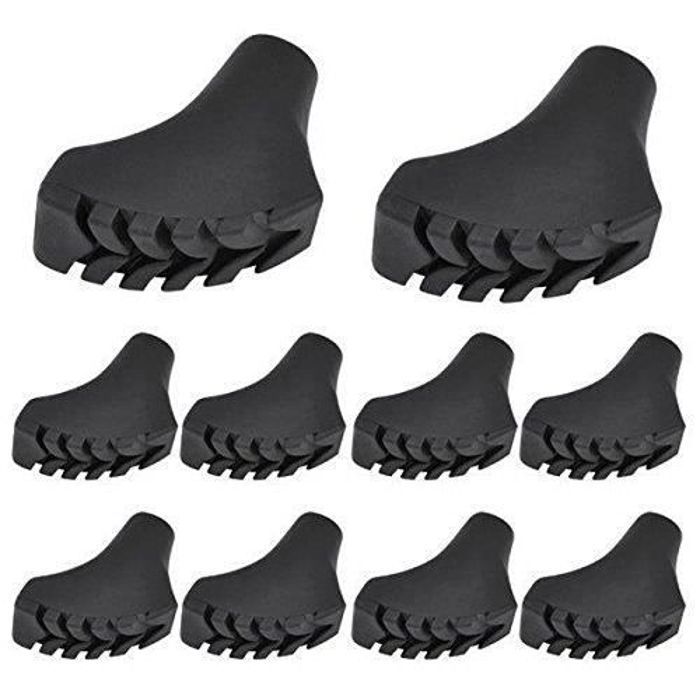 10 unidades/5 pares de puntas de goma para bastones de marcha nórdica para asfalto.
