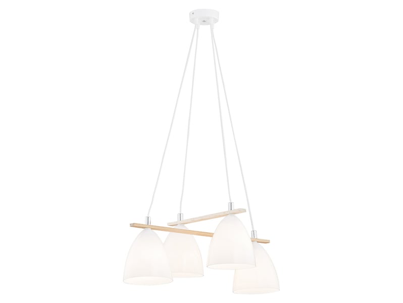 Lampa wisząca Polaris 4-punktowa szklana biała