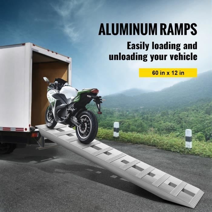 Rampa di carico - VEVOR - Alluminio - Portata 2722 kg - Moto, trattore, ATV, camion, tosaerba - 152 x 30,5 cm