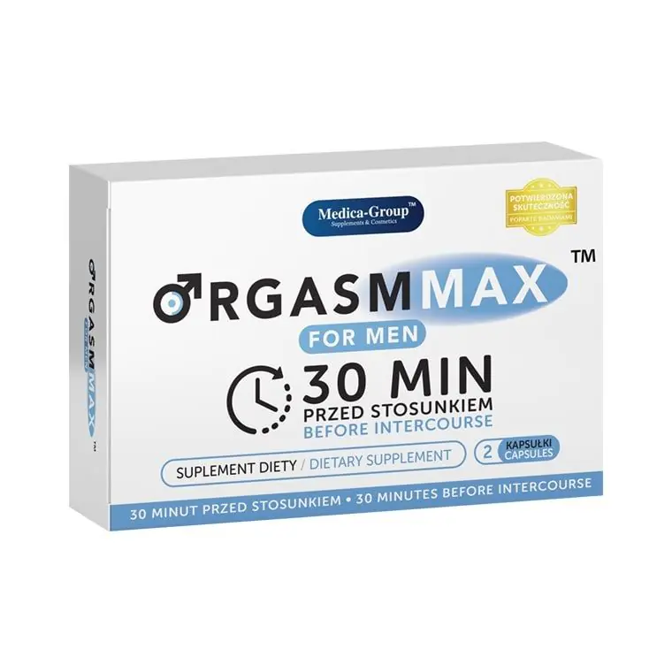 Orgasm Max For Men, Suplement diety wspomagający wzrost potencji i sprawności seksualnej u mężczyzn, Kapsułki