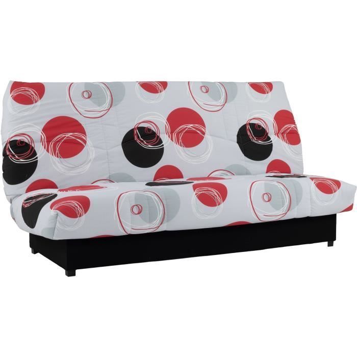Sofá cama Click-clack de 3 plazas - Gris Planeta - 190 x 90 x 92 cm - PIXIE