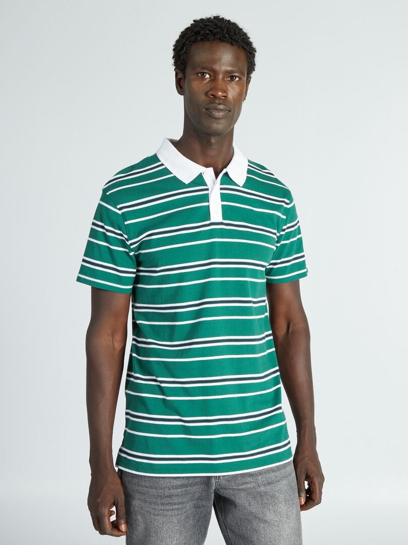 Piquégebreid poloshirt - Groen