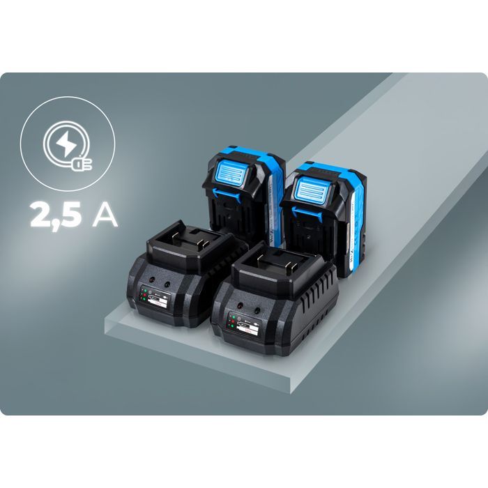 Rasaerba a batteria HEXWELT HW-KA-40 | 700W | 2x 20V | Ioni di litio 4Ah | Altezza regolabile | Con raccolta e scarico posteriore |
