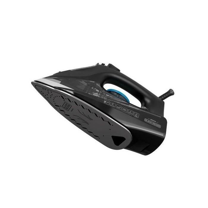 BLACK & DECKER - Fer à repasser -2800W - 45gr/mn - pressing 170gr/mn - bleu/noir - BXIR2805E