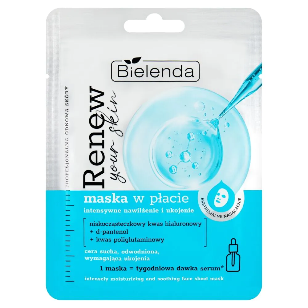 Bielenda Renew Your Skin Maska w płacie intensywne nawilżenie i ukojenie