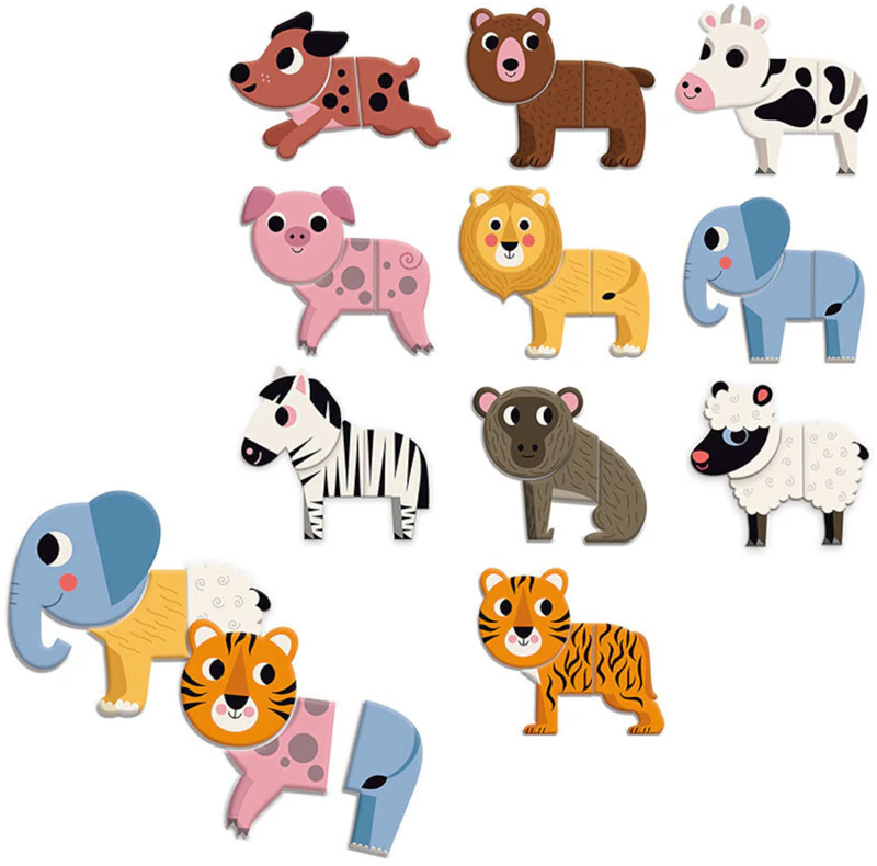 Ímãs de madeira Vilac Funny Animal Magnets