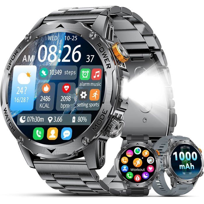 Montre Connectée Homme Avec 1000Mah Batterie 1,75