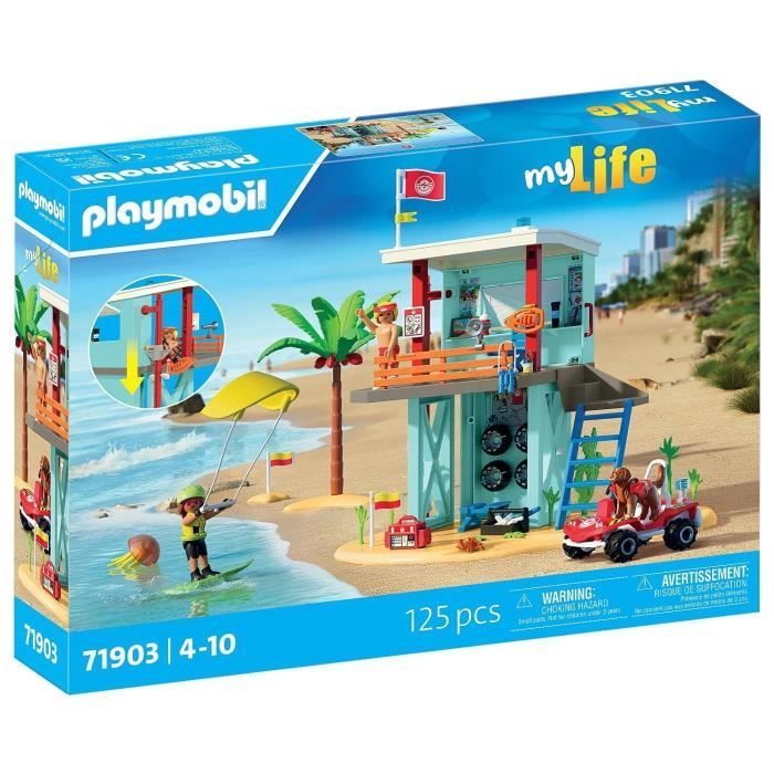 Playmobil 71903 First Aid Station & Beach Cart, My Life Beach Vacation, 125 pieces, Ages 4+