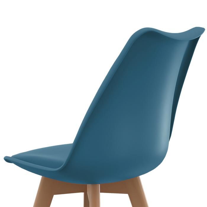 IDMARKET Set van 6 SARA Scandinavische eetkamerstoelen, blauw