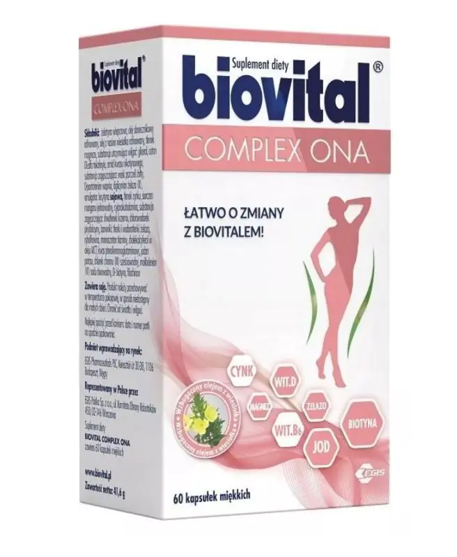 Biovital Complex Ona, Zestaw witamin i minerałów dla kobiet, Kapsułki