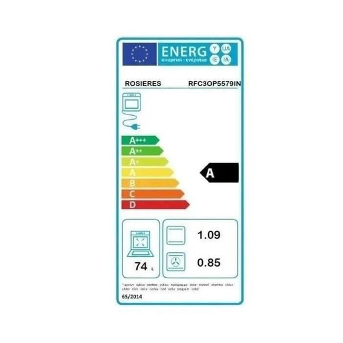 Horno pirolítico empotrable ROSIERES RFC3OP5579IN - Negro - Puerta fría - 75 L