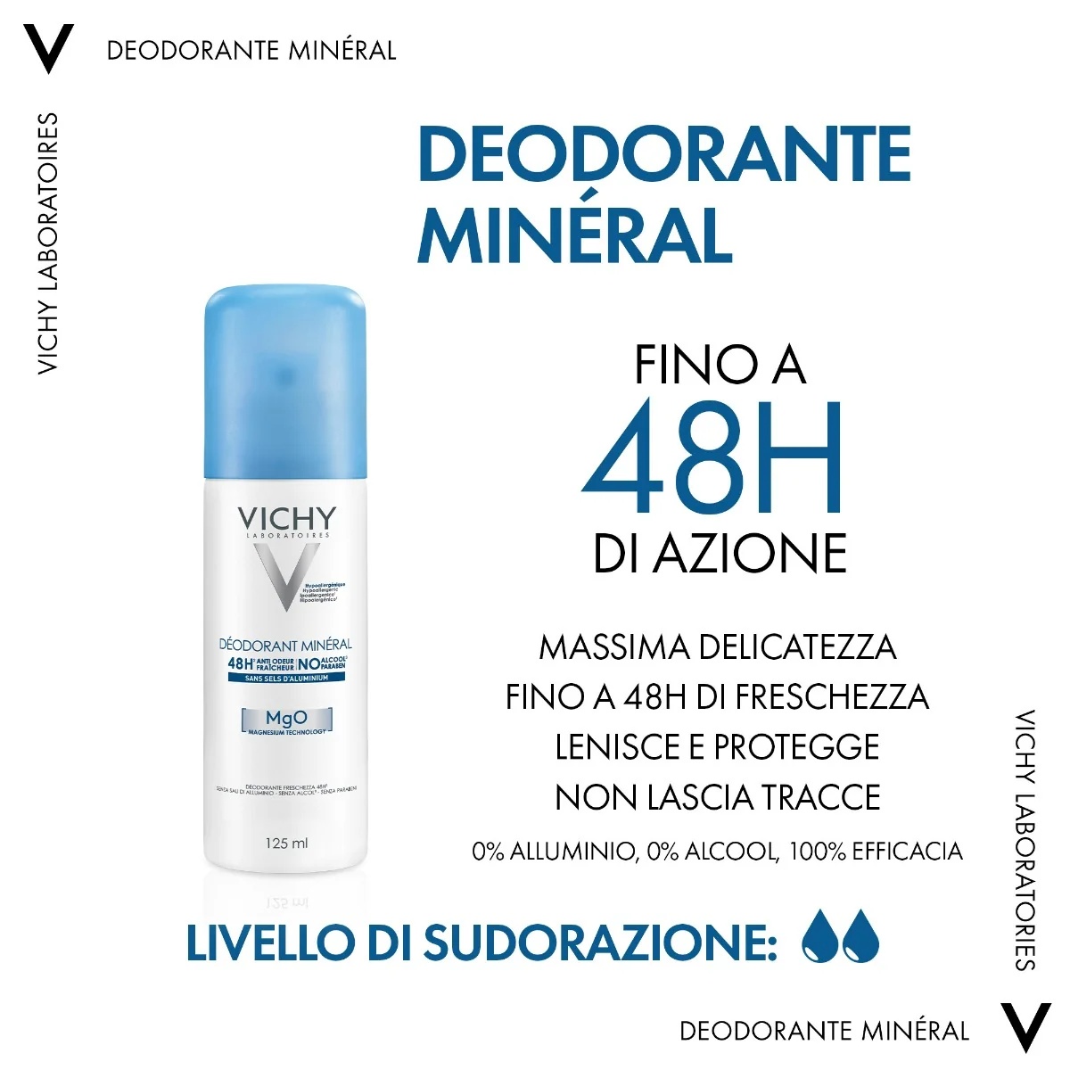 VICHY Desodorante mineral en aerosol Vichy 125 ml. Para pieles sensibles o depiladas.