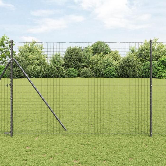 Postes para cercas VidaXL, 13 unidades, color gris, Ø32 mm, 200 cm, acero galvanizado, 42004215