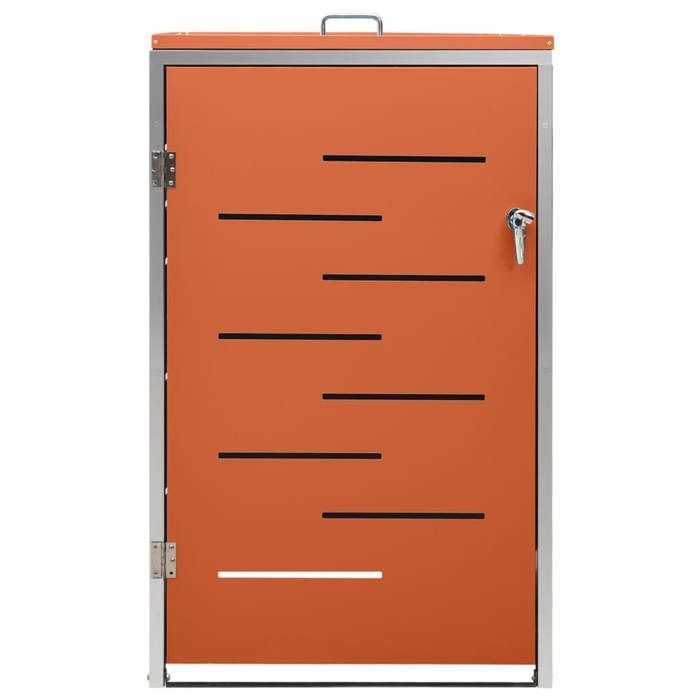 (Arancione) Copertura per contenitore dei rifiuti - Elegante copertura per pattumiera 69x77,5x112,5 cm Acciaio inossidabile 56139