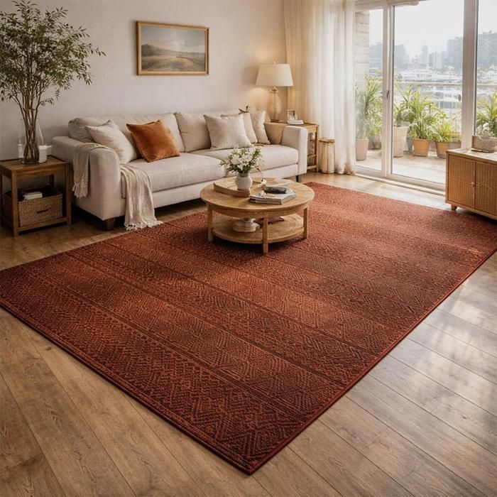 Berber rug 120x170 woven ethnic pattern LYN1 CHILA red