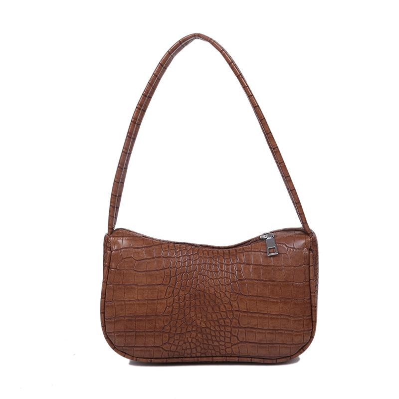 Sacs à main bandoulière femme 2020, motif alligator rétro, rabat, en cuir PU, style décontracté.