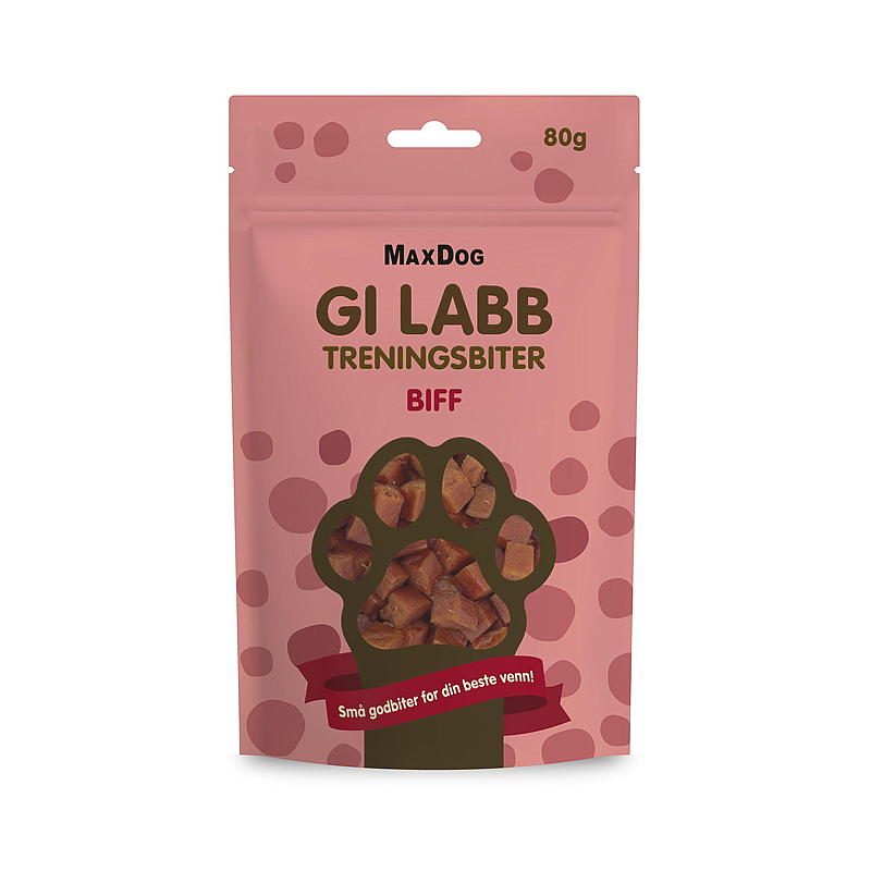 Morsures d'entraînement MaxDog pour chien, 80 g, au bœuf.
