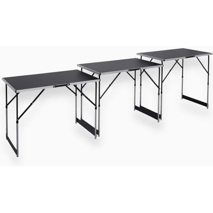 Set of 3 wallpapering tables - MEISTER - Multifunctional tables - Aluminum - Adjustable height