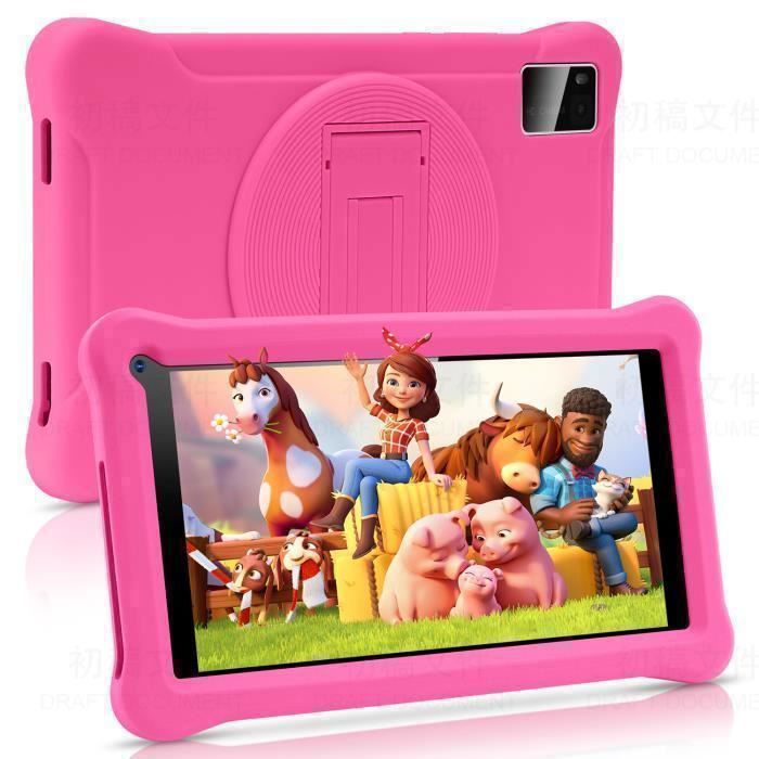 SUMTAB Tablet per bambini da 7 pollici, Android 11, 8 GB di RAM, 64 GB di ROM, colore rosa
