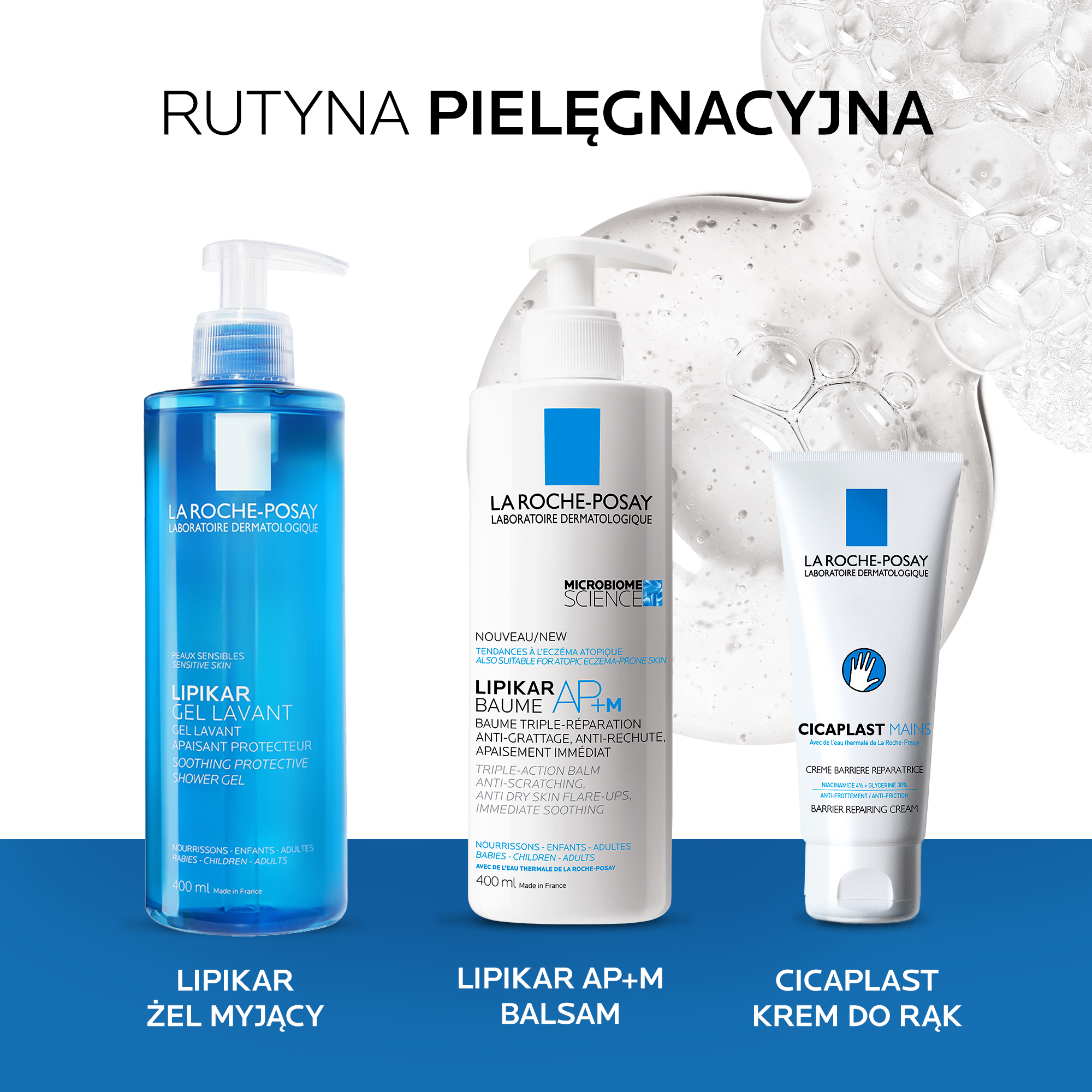 Gel de curățare pentru față și corp La Roche-Posay Lipikar 400 ml