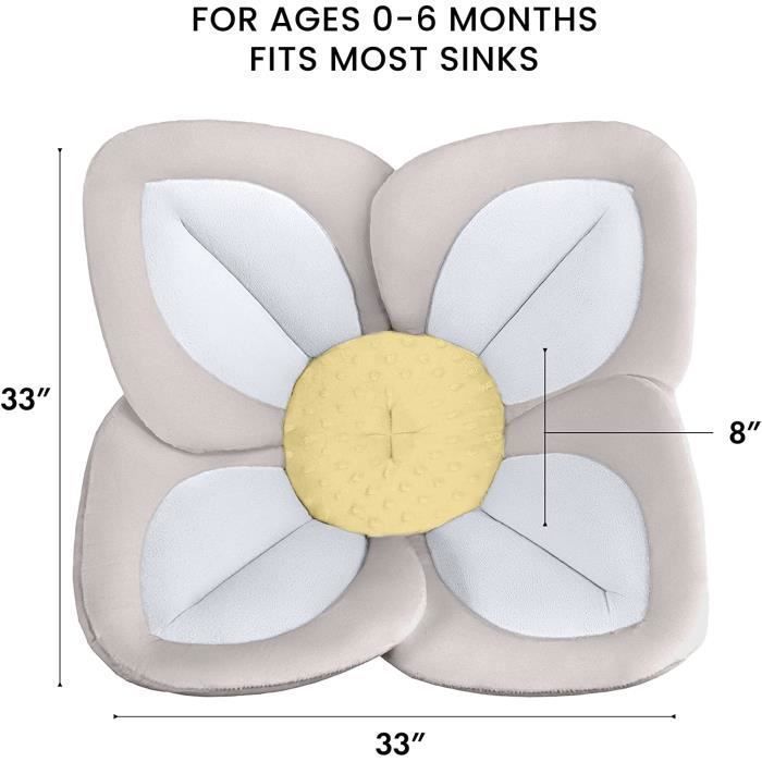 Cojín de baño para bebé - Asiento de baño para bebé - Gris+Amarillo - Unisex - 0 meses - Recién nacido - 80*80*2,5 cm