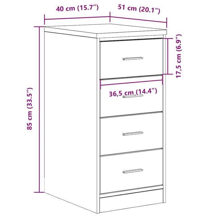 vidaXL Armoire de rangement de garage chêne sonoma 40x51x85cm bois pin, armoire, armoire à outils, armoire basse, armoire de 860591