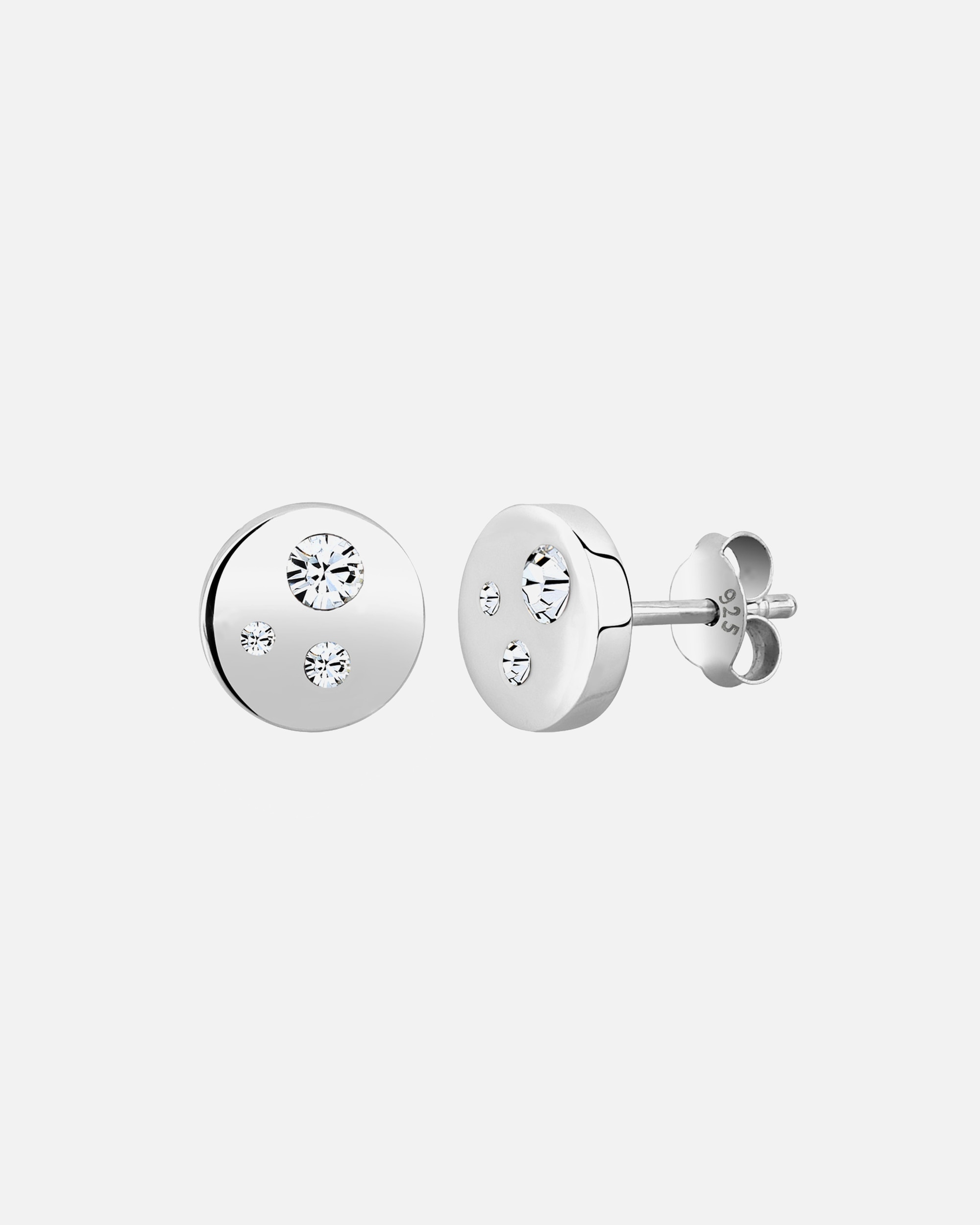 Elli Femmes Rond Basic Géo Tendance avec cristaux en argent sterling 925