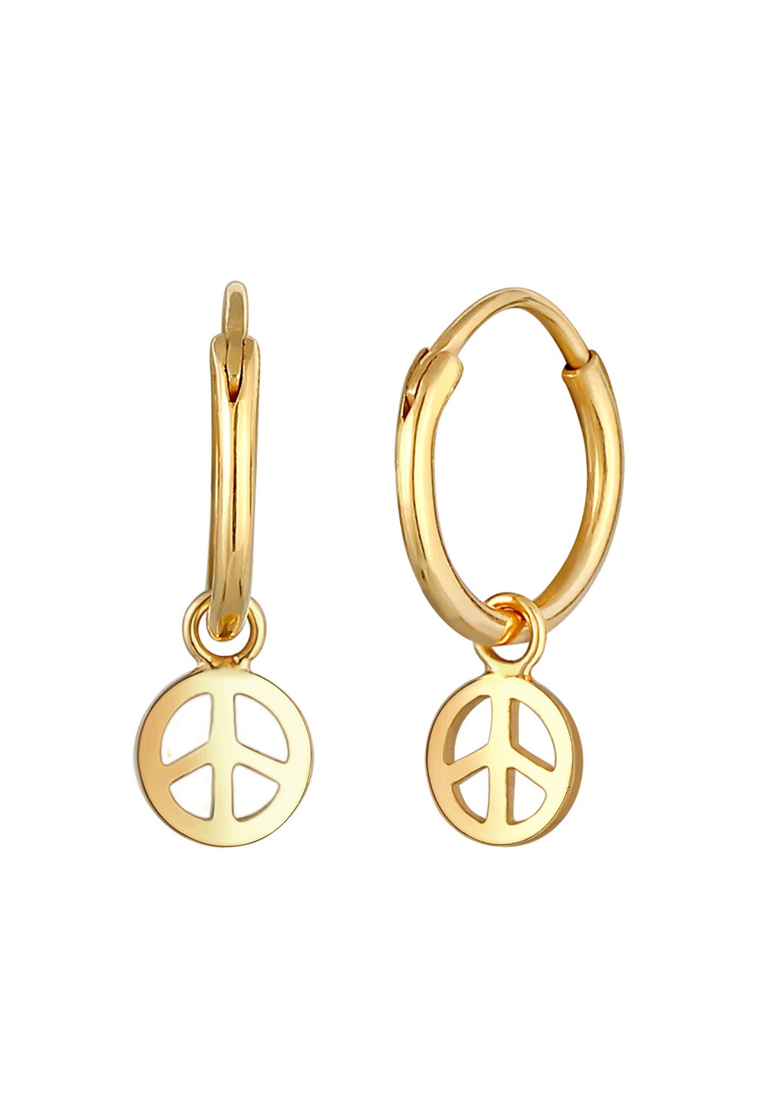 Elli Créoles pour Femmes Peace Symbole Boho en argent sterling 925