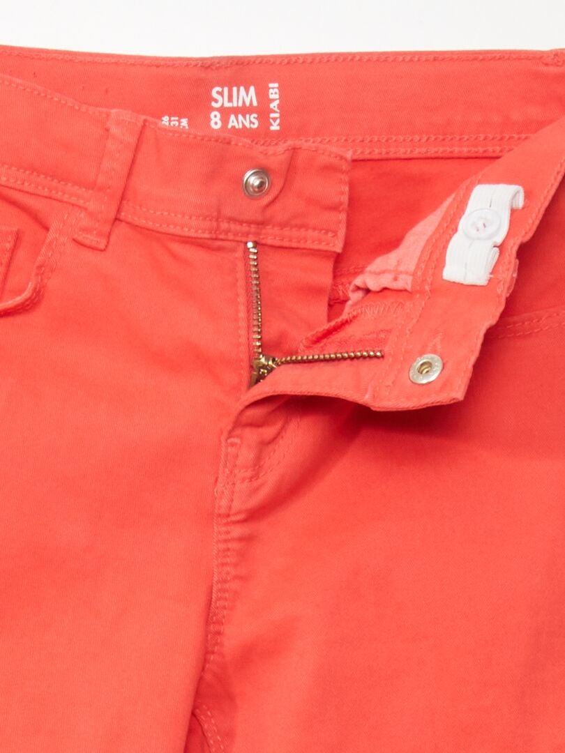Calça jeans slim - vermelha