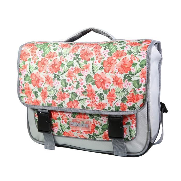 Mochila escolar Bagtrotter Offshore gris con estampado floral - Para niños - 38 x 13 x 34 cm - Sintética
