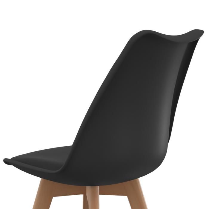 IDMARKET Lot de 6 chaises de salle à manger SARA scandinaves noir