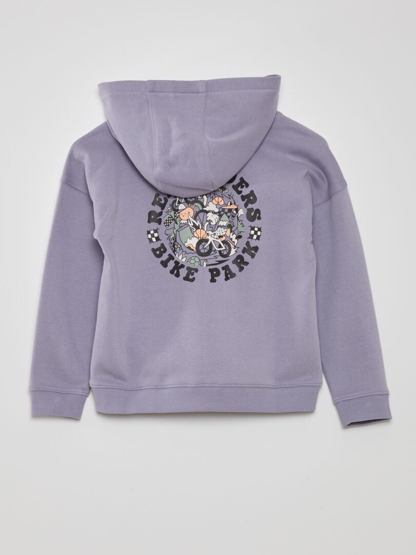Ruimvallende hoodie met kangoeroezak - PAARS