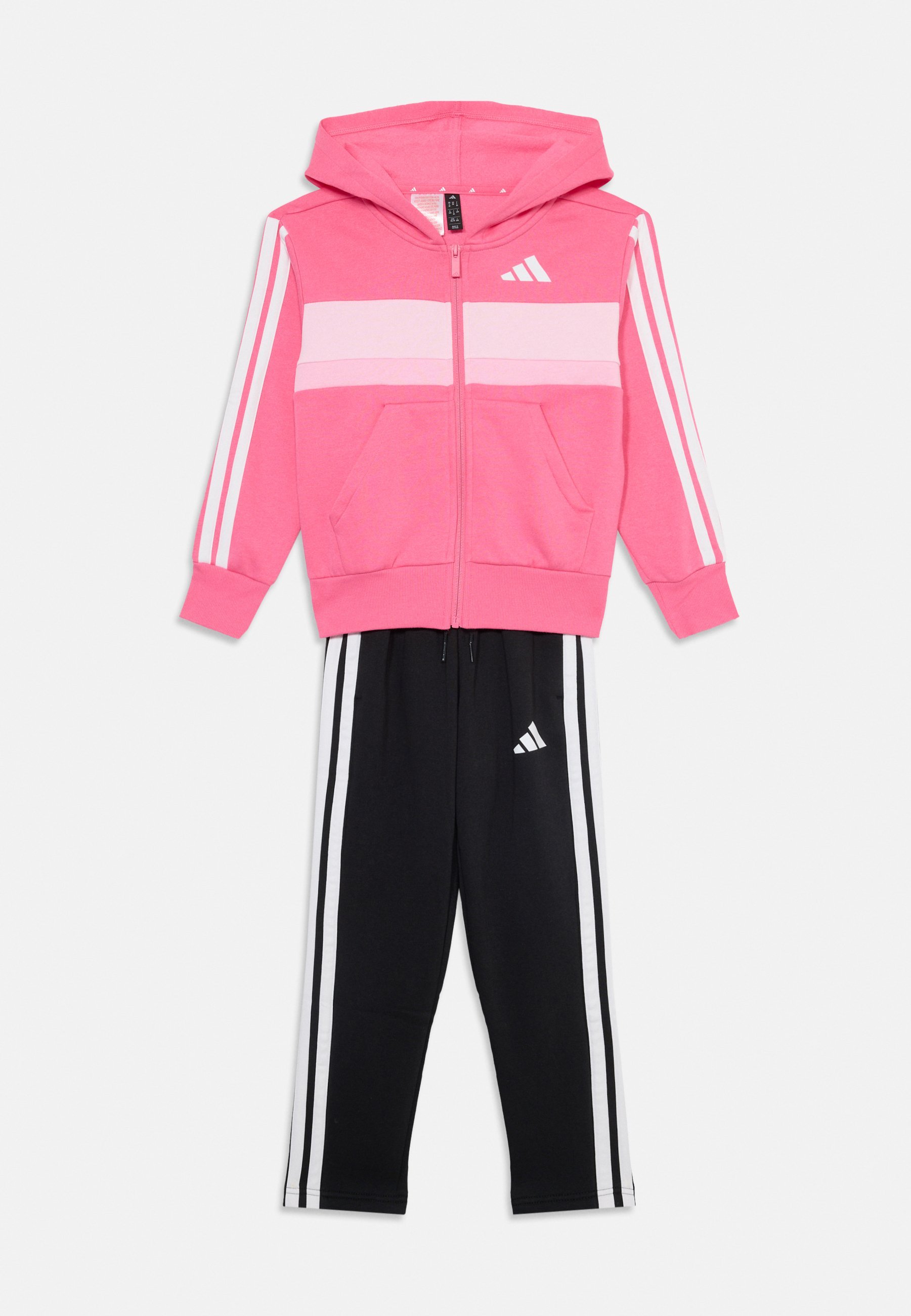 adidas Performance TIBERIO JUNIOR SET - Tepláková súprava - ružová fusion/biela/číra ružová