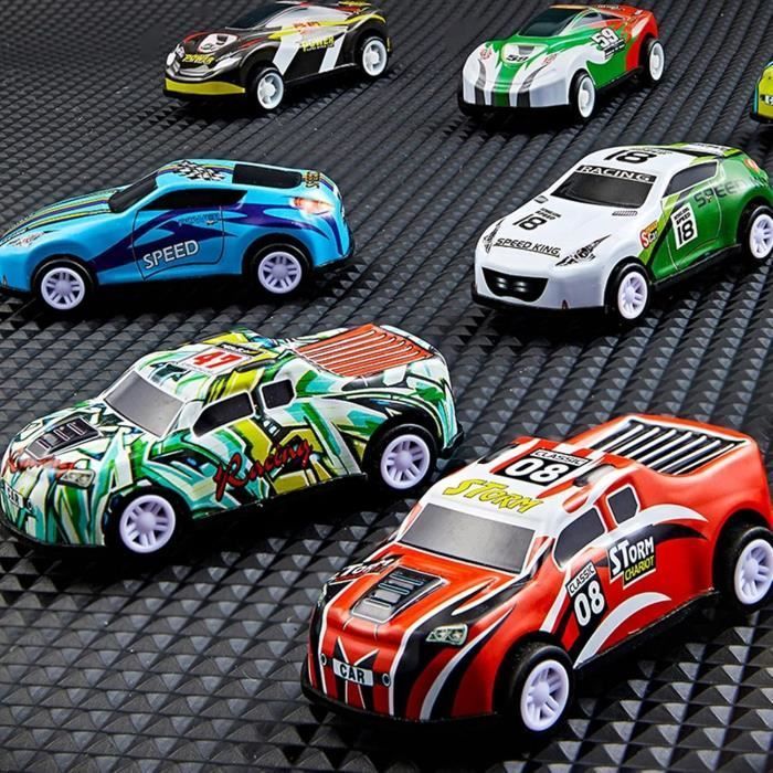 Toy Cars - Set of 30 Small Metal Cars - Inertial Friction - Barrel Storage Box - Bright Colors