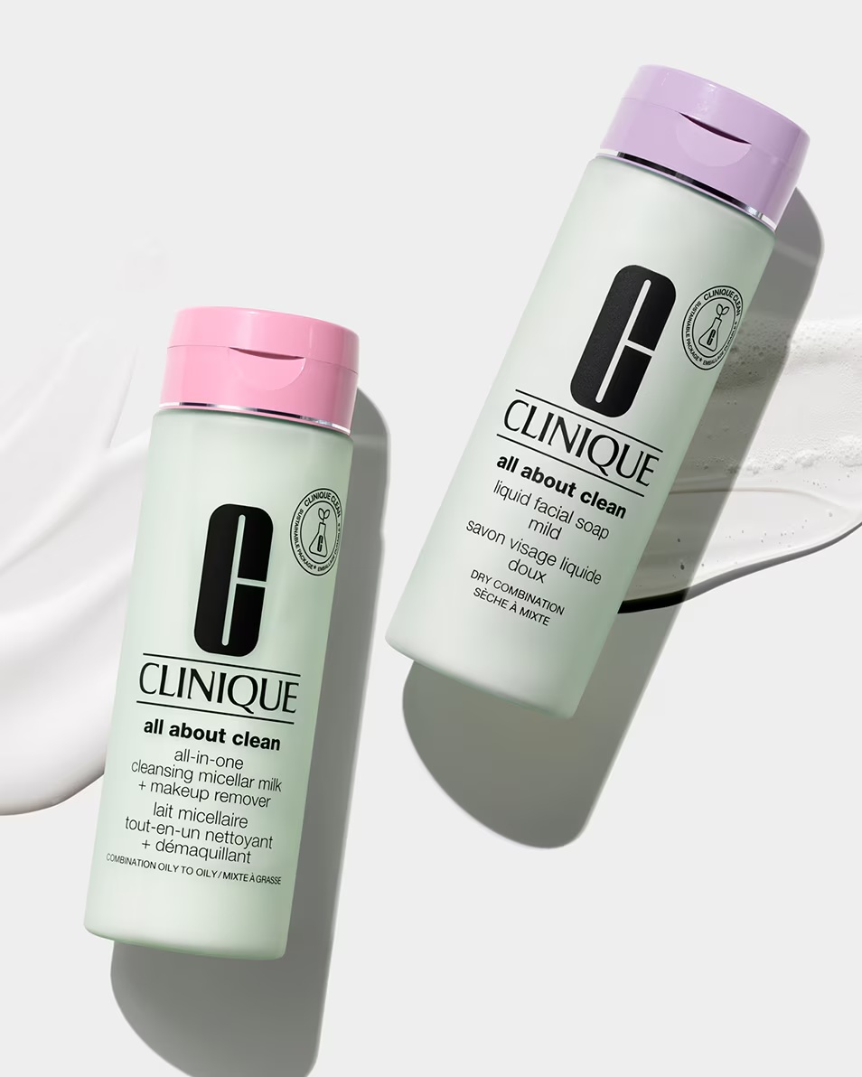 CLINIQUE All About Clean™ universalus valomasis micelinis pienelis makiažo valikliu MICELINIS VEIDO VALIKLIS IR MAKIAŽO VALIKLIS – LABAI SAUSAI IR MIŠRIAI ODAI