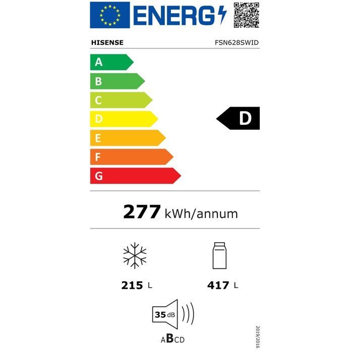 Amerikanischer Kühlschrank – HISENSE – FSN628SWID – 632 l – NoFrost – Wasser- und Eisspender, WLAN