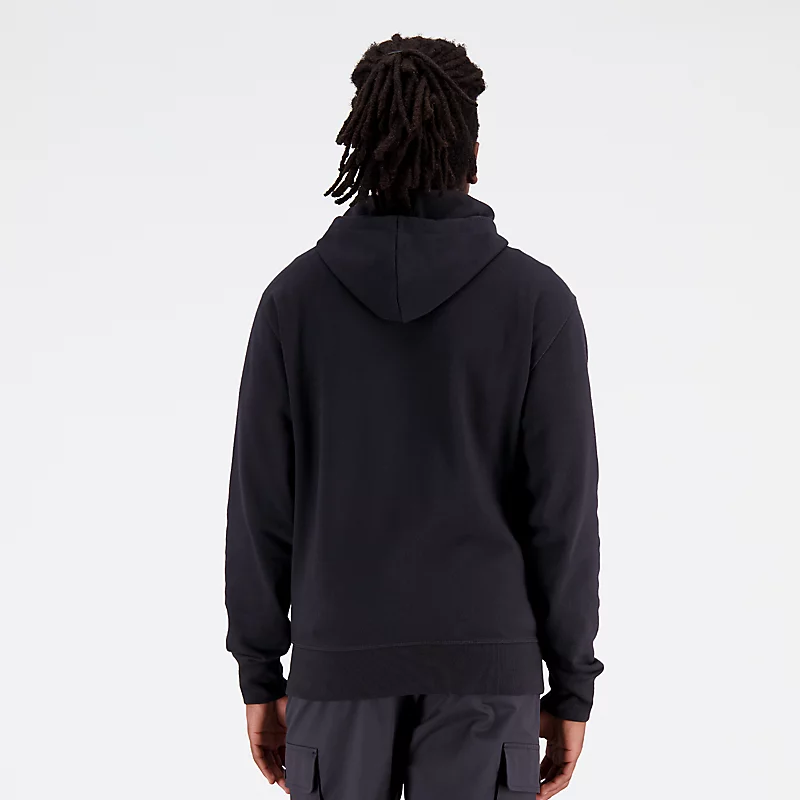 Essentials Herren-Frotteejacke mit gestapeltem Logo – SCHWARZ