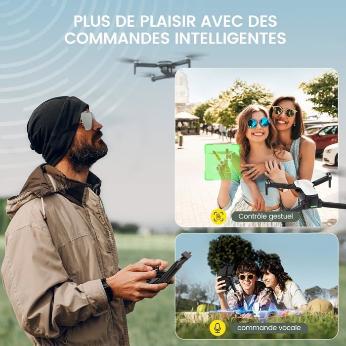 FPV Drone with 1080P HD Camera for Kids and Adults, HS280D Foldable Quadcopter with Brushless Motor, Optical Flow, Tap Fly, Command