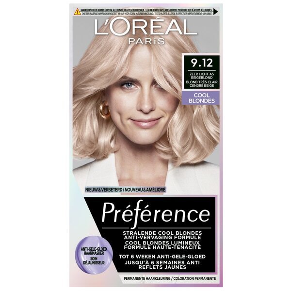 L'Oréal Paris Preference Cool Blondes 9.12 Zelo svetlo kot bež blond permanentna barva za lase