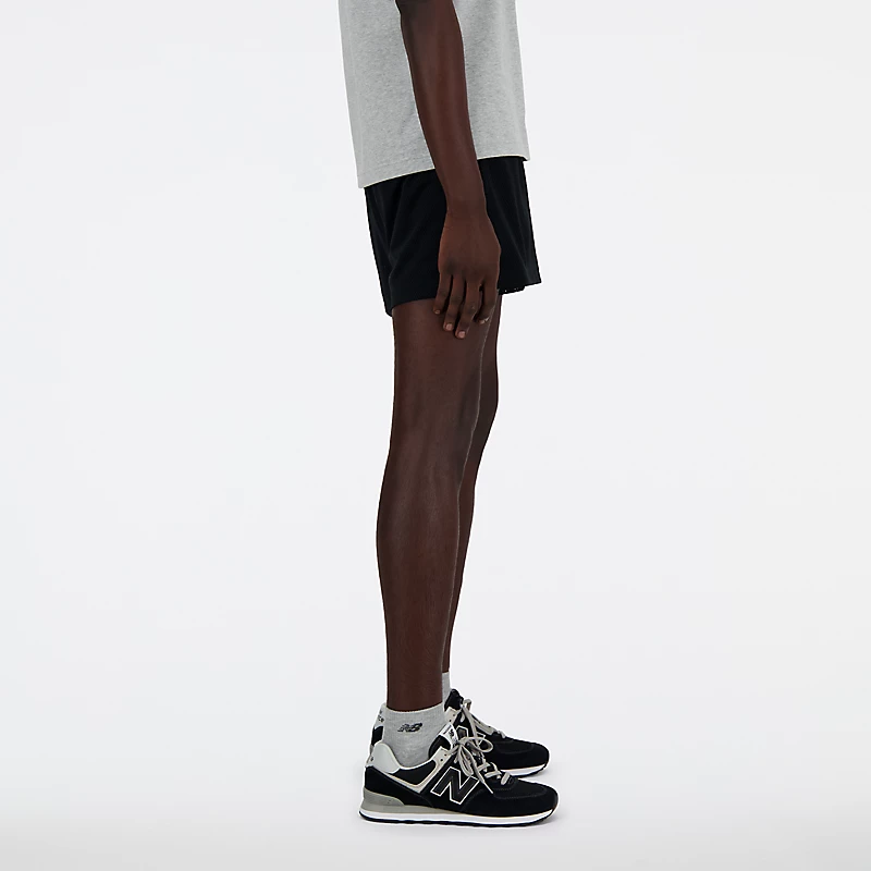 Essentials Herren-Sportshorts aus Mesh, 5 Zoll, Schwarz