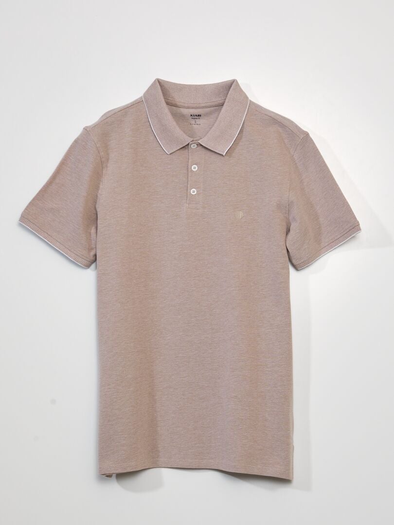 Polo piqué de algodão - BEGE